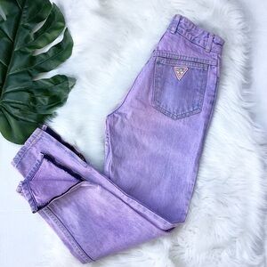 Vintage 1980’s Guess Jeans Overdyed Pink Ankle Zip Cropped 28